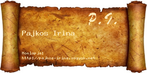 Pajkos Irina névjegykártya